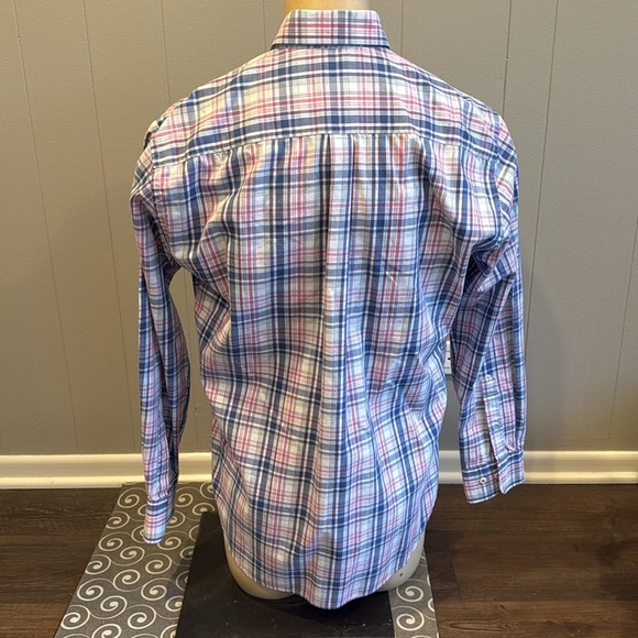 Peter Millar Men’s Large Plaid Button Down Dress Shirt Pocket Business Casual - Picture 4 of 5